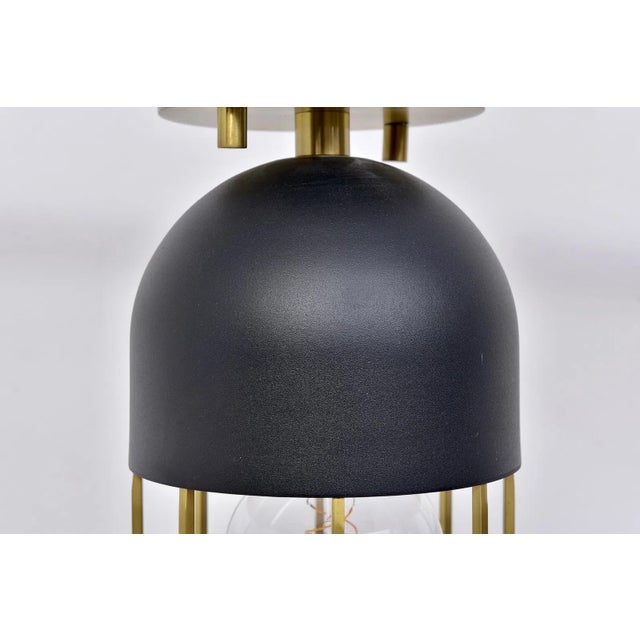 Black Mitzi Haley Black & Aged Brass Semi-Flush Mount Ceiling Lights - Set of 9 For Sale - Image 8 of 8