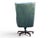 1960s English Traditional Distressed Green Leather Wingback Executive Swivel Chair For Sale - Image 11 of 12