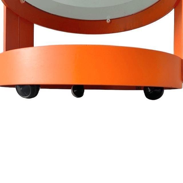 Vintage Space Age Orange Side Table on Wheels, 1960s For Sale - Image 3 of 9