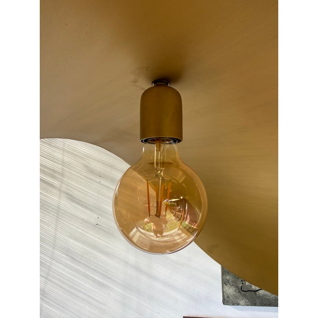 Metal Handcrafted Vintage-Finish Bronze Pendant Lamp — Satin Interior — 80 Cm, Drop 80 Cm For Sale - Image 7 of 8