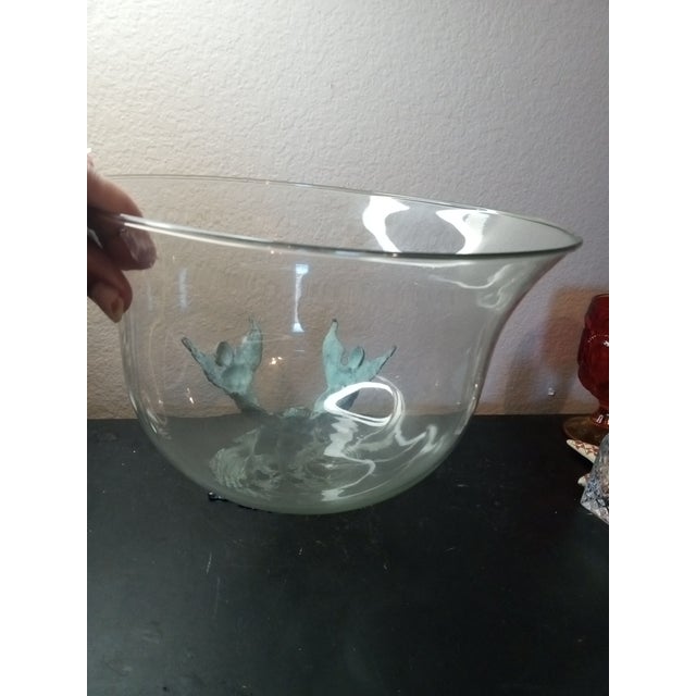 1930s 1930s Gorgeous French Baroque Centerpiece Bowl on Verdigris Bronze Pedestal For Sale - Image 5 of 7