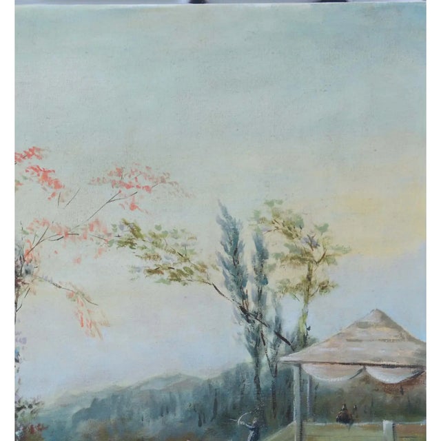 2000 - 2009 18th Century François Bouche Rococo Style Reproduced Painting on Canvas "Chinese Bird Painting" For Sale - Image 5 of 7