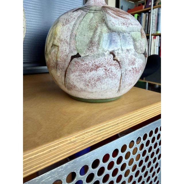 Authentic Signed Polia Pillin Mid-Century Modern Studio Art Pottery Horse Bottle Vase For Sale - Image 11 of 13