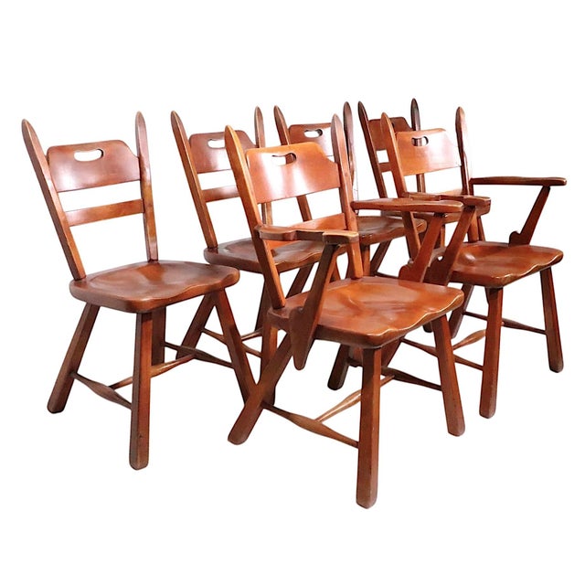 Set of Six Herman DeVries Cushman Colonial Dining Chairs With Early Metal Tag For Sale - Image 11 of 17