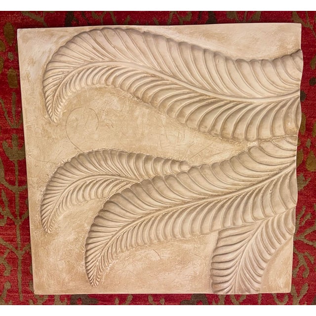Late 20th Century Vintage Plaster Botanical Bas Relief Wall Panels – Organic Modern | Set of 3 For Sale - Image 5 of 11