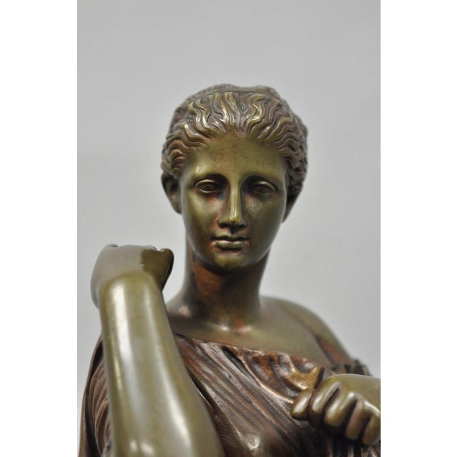 Antique 19th C. Ferdinand Barbedienne Bronze Diana Gabies Statue Sculpture For Sale - Image 11 of 17