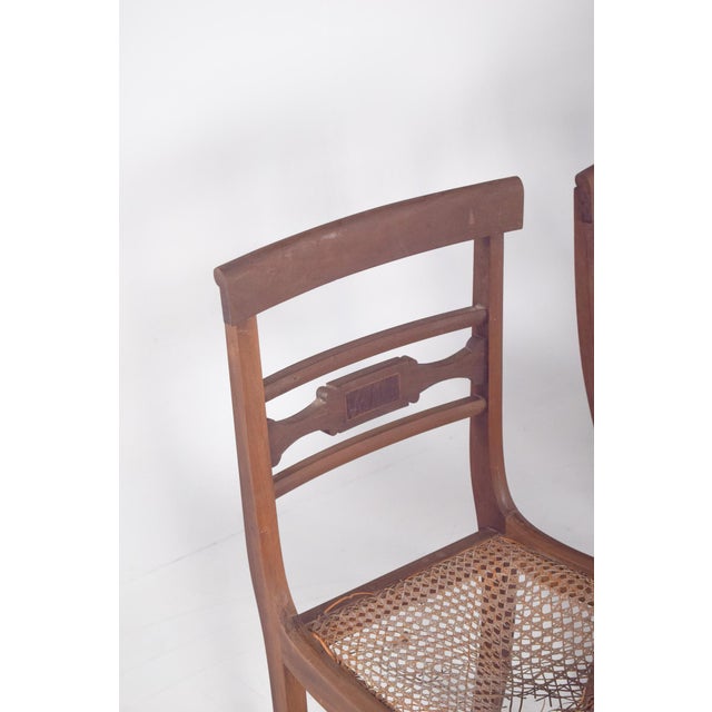 Brown Antique Chairs with Straw Bottoms, 1890s, Set of 4 For Sale - Image 8 of 11