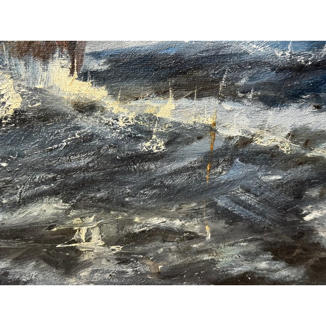 Oil Painting Kingston Peridot (H591), Fishing Trawler Tragedy Lost in the Arctic Gale, January 1968 Framed For Sale - Image 9 of 18