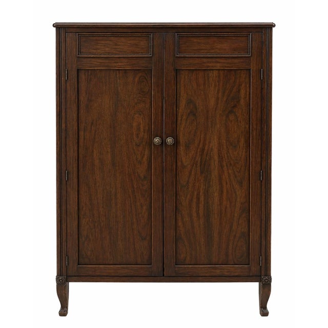 Vintage Gentleman’s Dressing Cabinet in Old Chapel Satin Walnut™ — Refinished Bar Conversion, Bookmatched Walnut Doors For Sale In Los Angeles - Image 6 of 12
