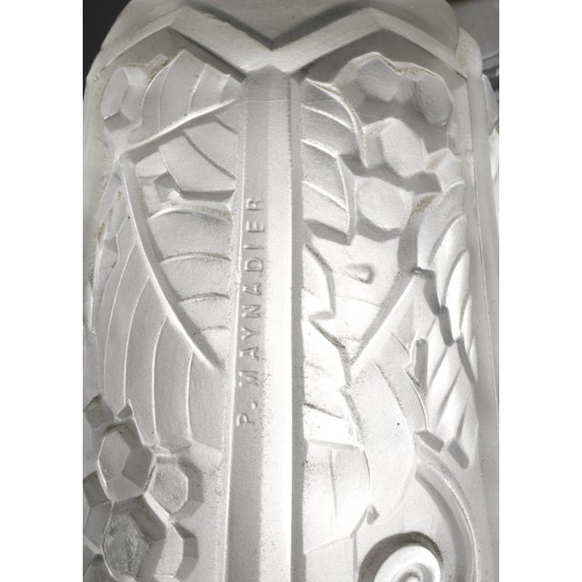 French Art Deco 3-Armed Chandelier by Pierre Maynadier 1930s For Sale - Image 11 of 14