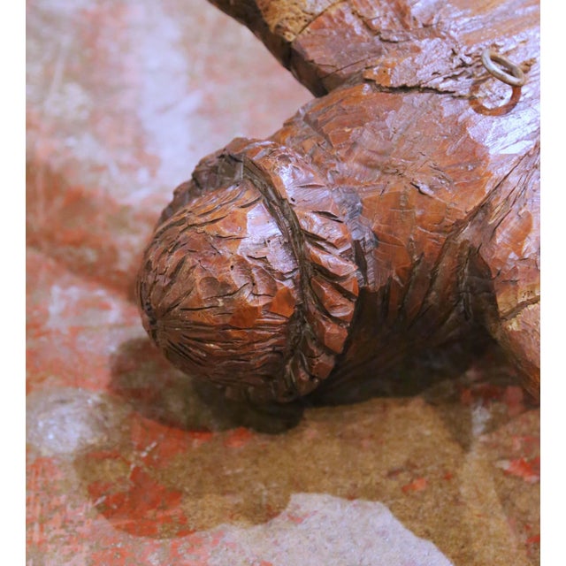 Mid-17th Century French Baroque Walnut Crucifix Corpus Wall Sculpture For Sale - Image 13 of 15