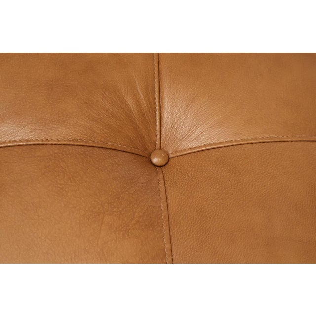 Ethan Allen 'Nassau' Tufted Leather Square Ottoman For Sale In Philadelphia - Image 6 of 18