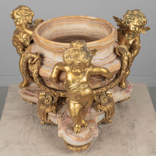H. Journet & Cie 19th Century French Ormolu Bronze & Oynx Centerpiece For Sale - Image 10 of 16