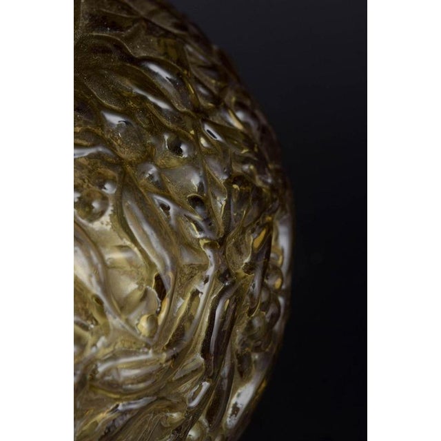 French Vase in Amber-Coloured Glass with Deeply Moulded Relief For Sale - Image 3 of 5