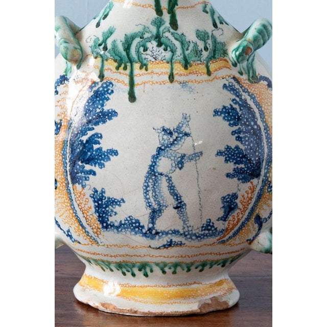 Blue & Green Bottle from Nevers Faience, 1750s For Sale - Image 6 of 11