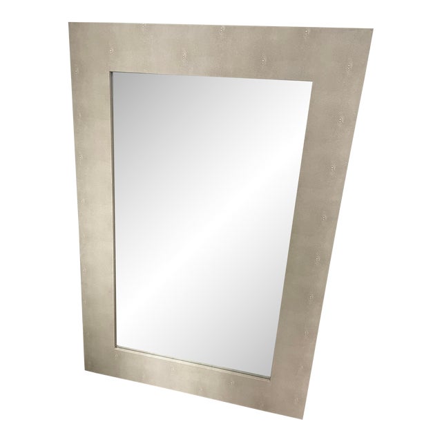 Jamie Young Ivory Modern Rectangular Shageen Texture Mirror For Sale