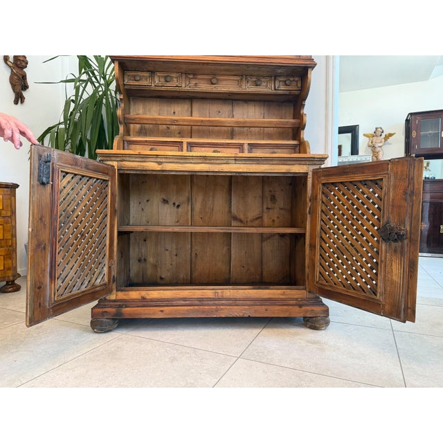 Biedermeier Farmhouse Cupboard in Wood For Sale - Image 11 of 12