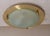 Flat Vintage Ceiling Lamp with Brass Mount and Frosted Glass Shade by Belmonte, 2000s For Sale - Image 4 of 8