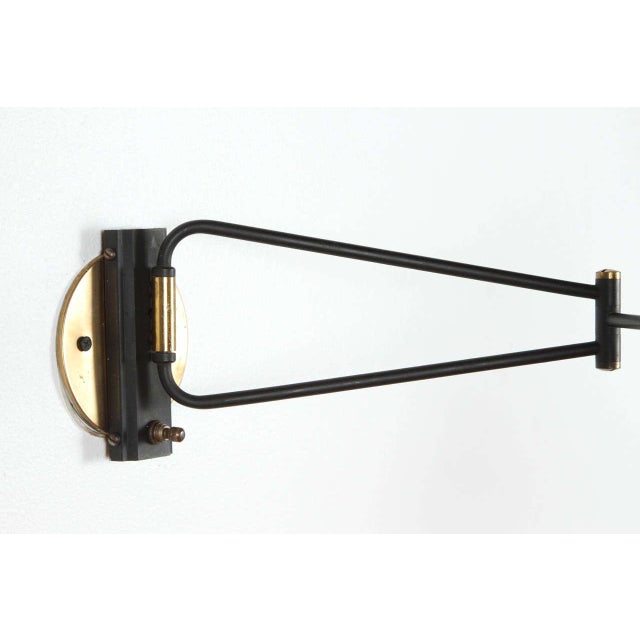1960s 1960s Red Articulated Sconce by Rene Mathieu For Sale - Image 5 of 9