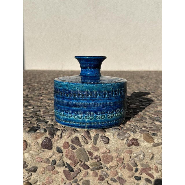 Blue Rimini Blu Ceramic Vase from Bitossi, Italy, 1960s For Sale - Image 8 of 16