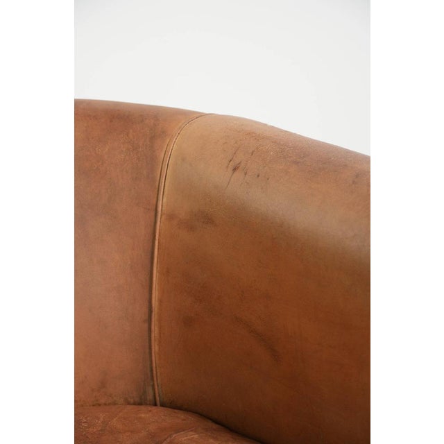Vintage Sheepskin Club Armchair For Sale - Image 12 of 15