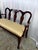 1970s Vintage Queen Anne Style Triple-Back Walnut Settee With Stripe Satin Cushion For Sale - Image 5 of 12