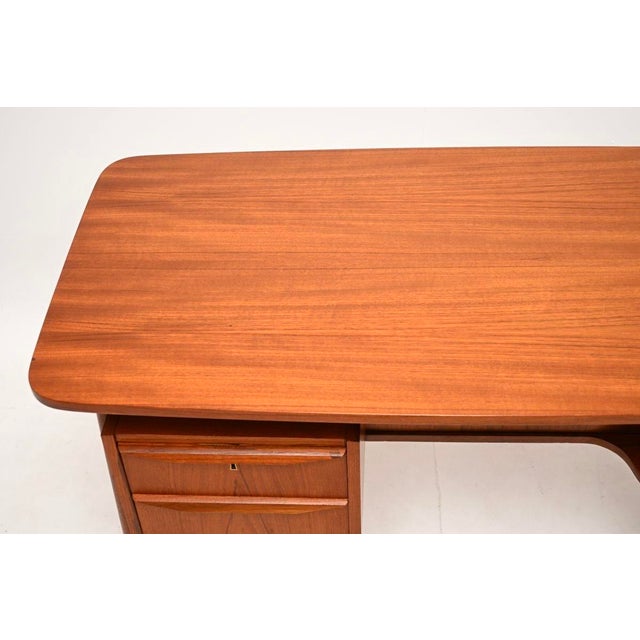 Brown Vintage Danish Teak Desk by Gunnar Nielsen for Tibergaard, 1960s For Sale - Image 8 of 11