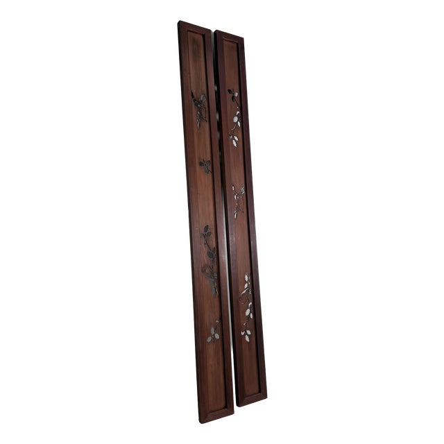 Japanese Wooden Ranma Panels with Birds, 1930s, Set of 2 For Sale