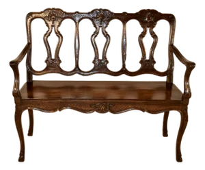 19th Century French Louis XV Oak Settee