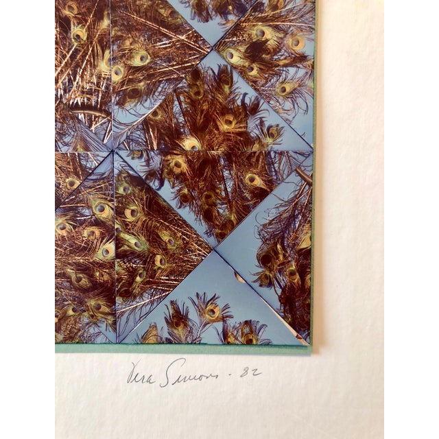Vera SimonsPeacock Feathers Photo Mosaic Collage Photograph, Female Aviator Feminist Art, 1982 For Sale - Image 4 of 6