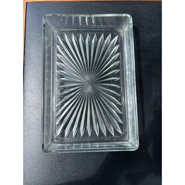 Contemporary Vintage Glass Rectangular Tray For Sale - Image 3 of 4