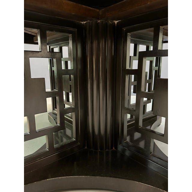 1940s Vintage James Mont Style Chinoiserie Marble Top Low Dining Table and Chairs - Set of 5 For Sale - Image 9 of 12