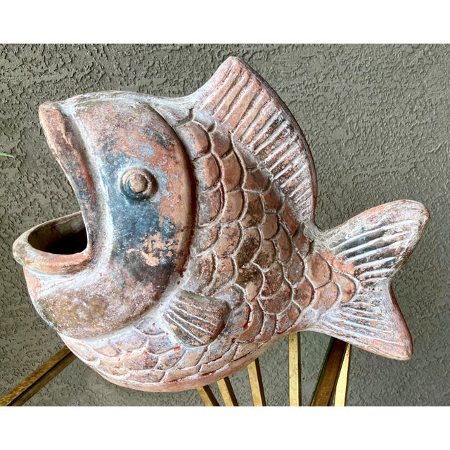 Rustic Chic Late 20th-Century Barro Rojo (Red Clay) in or Out of Doors Wide-Mouth Fish Planter, Mexico For Sale - Image 18 of 18