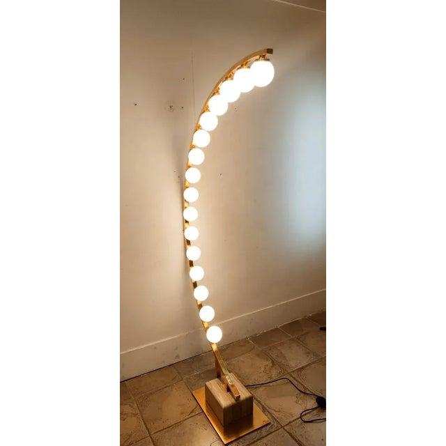 Arch Brass Floor Lamp with 16 Lights For Sale - Image 15 of 18