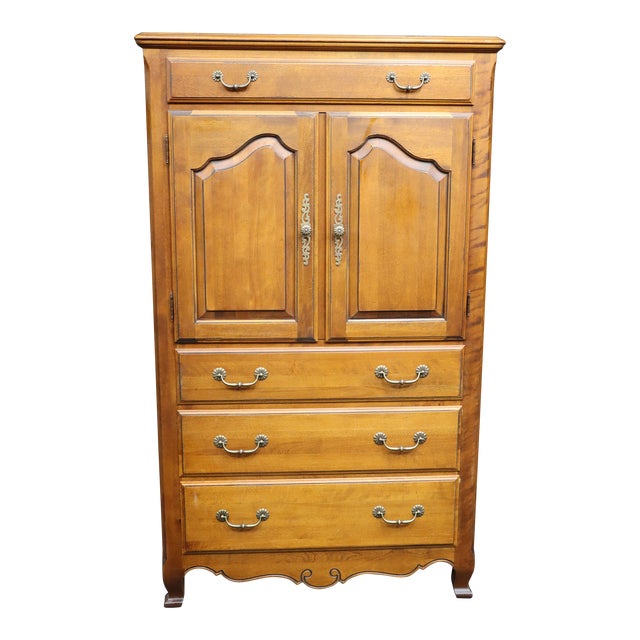 Ethan Allen XV Style Cherry Linen Chest For Sale