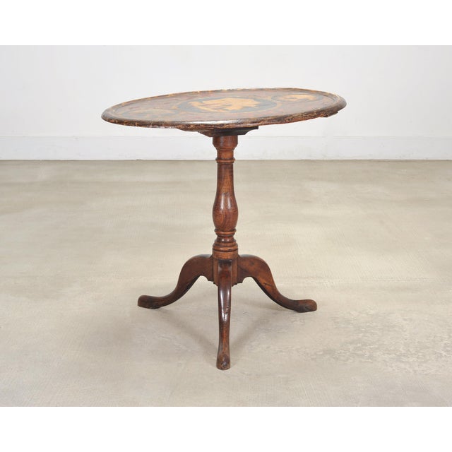 19th Century 19th Century English Georgian Painted Tilt-Top Tripod Table For Sale - Image 5 of 18