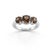 Contemporary Smoky Topaz Gemstone Ring, 925 Stelring Silver Three Gemstone Trio Ring Us 7 For Sale - Image 3 of 3