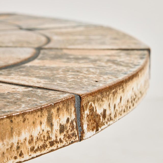 Rustic Beech Coffee Table with Stone Top, 1970s For Sale - Image 3 of 12