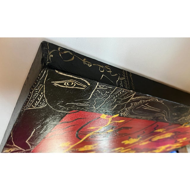 2000 - 2009 Contemporary Oil Painting, Red Black Flowers "Orchids" For Sale - Image 5 of 12