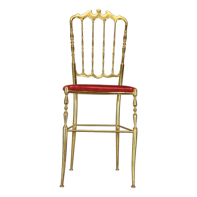 Italian Brass Chair Model Chiavari, 1950s For Sale