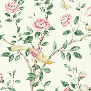 Sanderson Andhara Wallpaper in Rose/Cream For Sale
