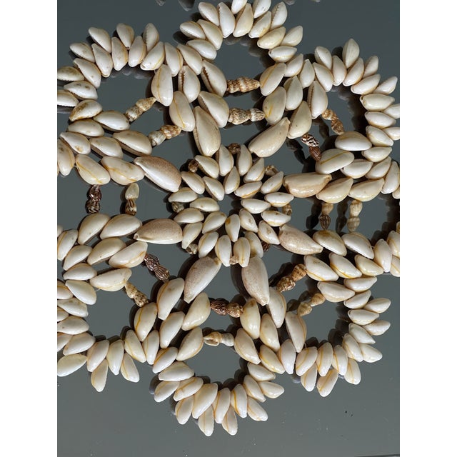 8” Coastal cowrie sea shells trivets pair.