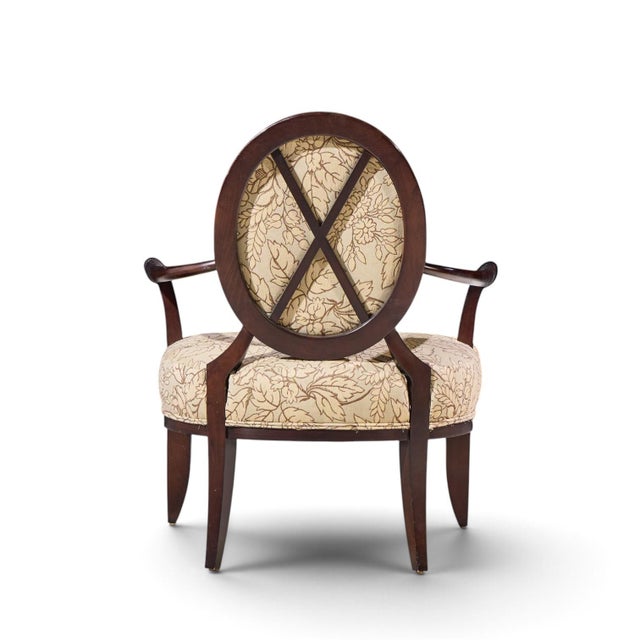 Barbara Barry for Baker Furniture Mahogany Oval X Back Lounge Chairs - Pair For Sale - Image 9 of 12