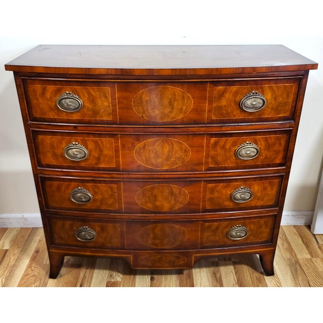 Vintage English Regency Style Carved Walnut Commode Chest by Theodore Alexander For Sale - Image 13 of 18
