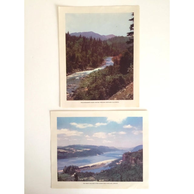 Vintage 1948 " Views of the Shasta Route " Kodachrome Lithograph Prints Folio - Set of 16 For Sale - Image 12 of 13