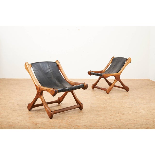 Leather Chair Sloucher in Rosewood, 1960s For Sale - Image 14 of 14