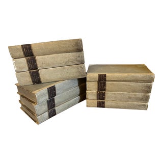 Antique Early 19th Century Fine Vellum Bindings - History of Italy by M. Francesco Guicciardini - Milan 1803 - Set of 10 Books For Sale