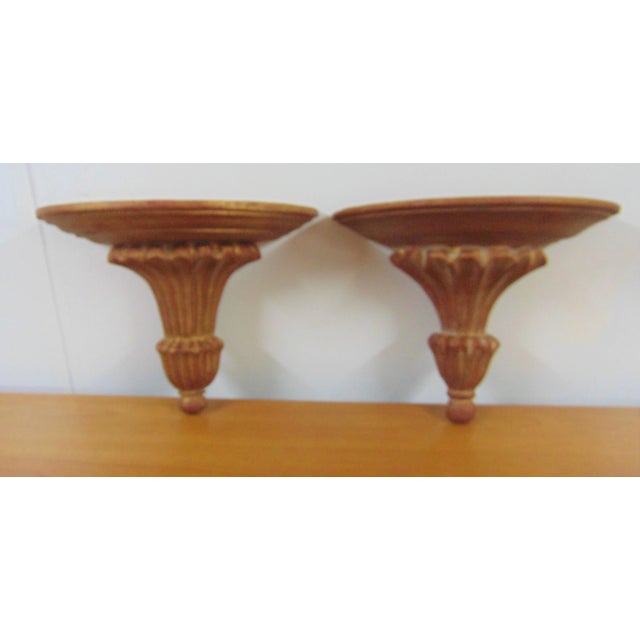 French Style Distressed Painted Floating Hanging Wall Shelves - a Pair For Sale In Philadelphia - Image 6 of 7