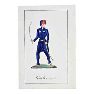 Jean-Baptiste Barla, Ciausc, 1840, Ink & Watercolor on Paper For Sale