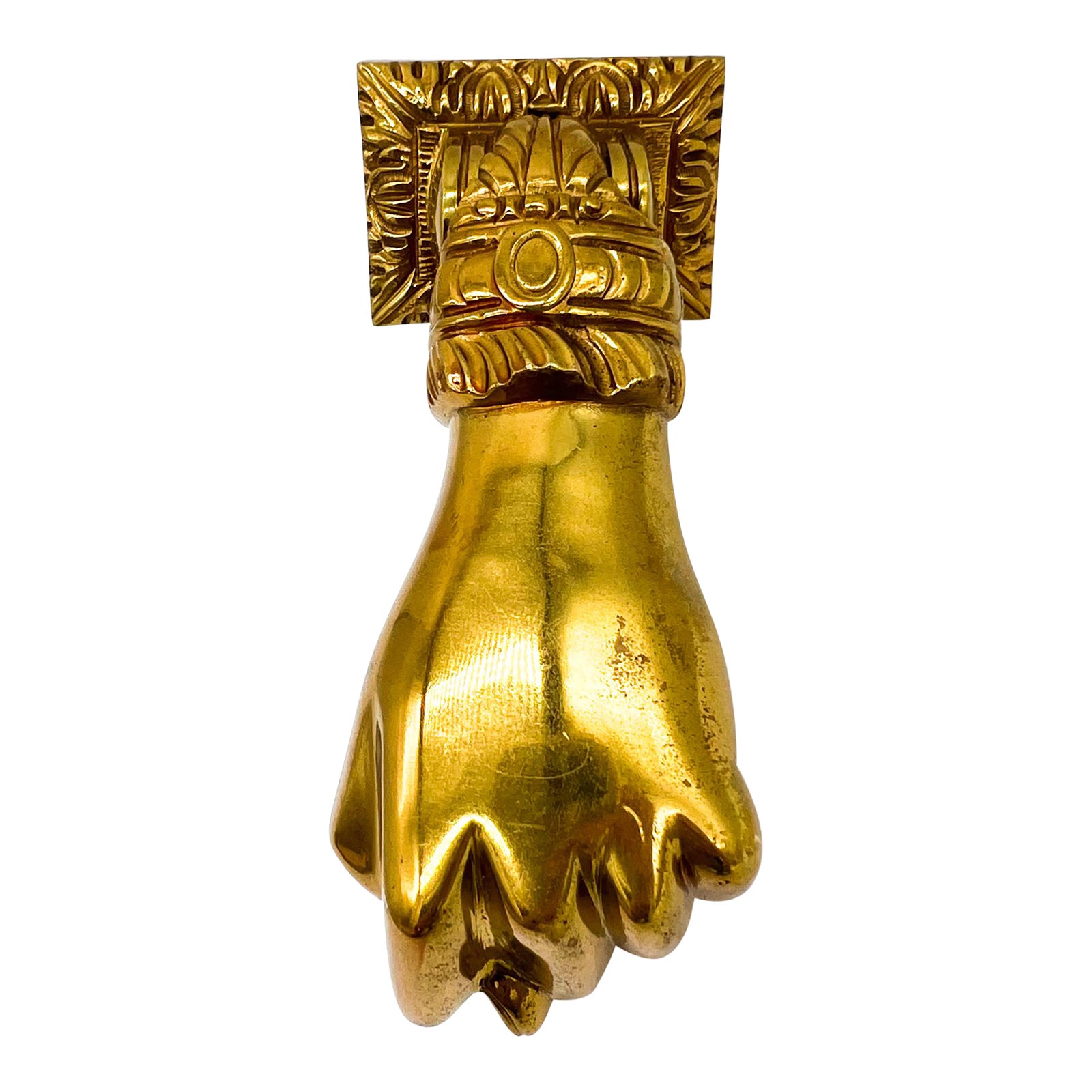 Vintage Brass Hand Door Knocker – Victorian Style Clenched Hand ...